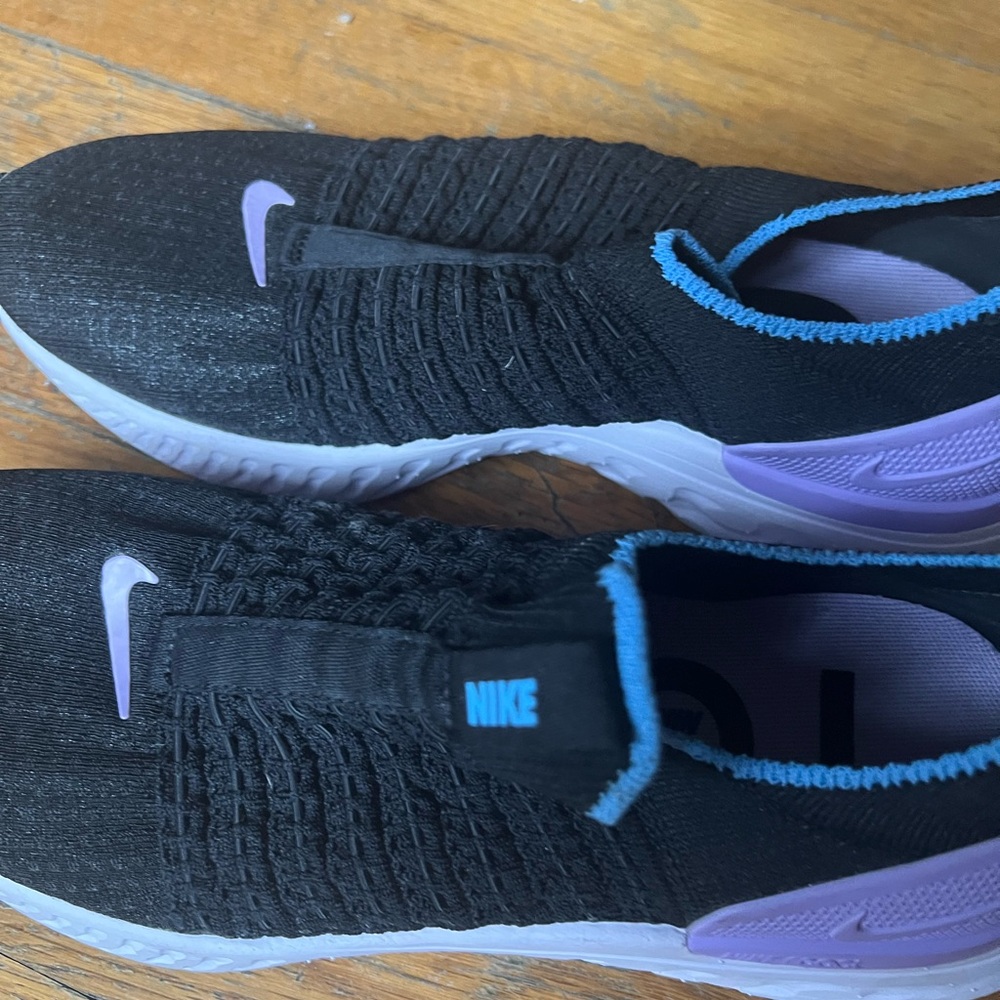 Nike React Phantom Run Flyknit 2 Women's Shoes Black Purple DZ5213 001 Size 7